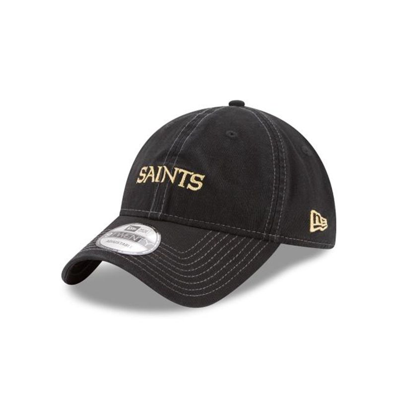 NFL New Orleans Saints Solid Team Hit 9Twenty Adjustable (XKB4211) - Black New Era Caps